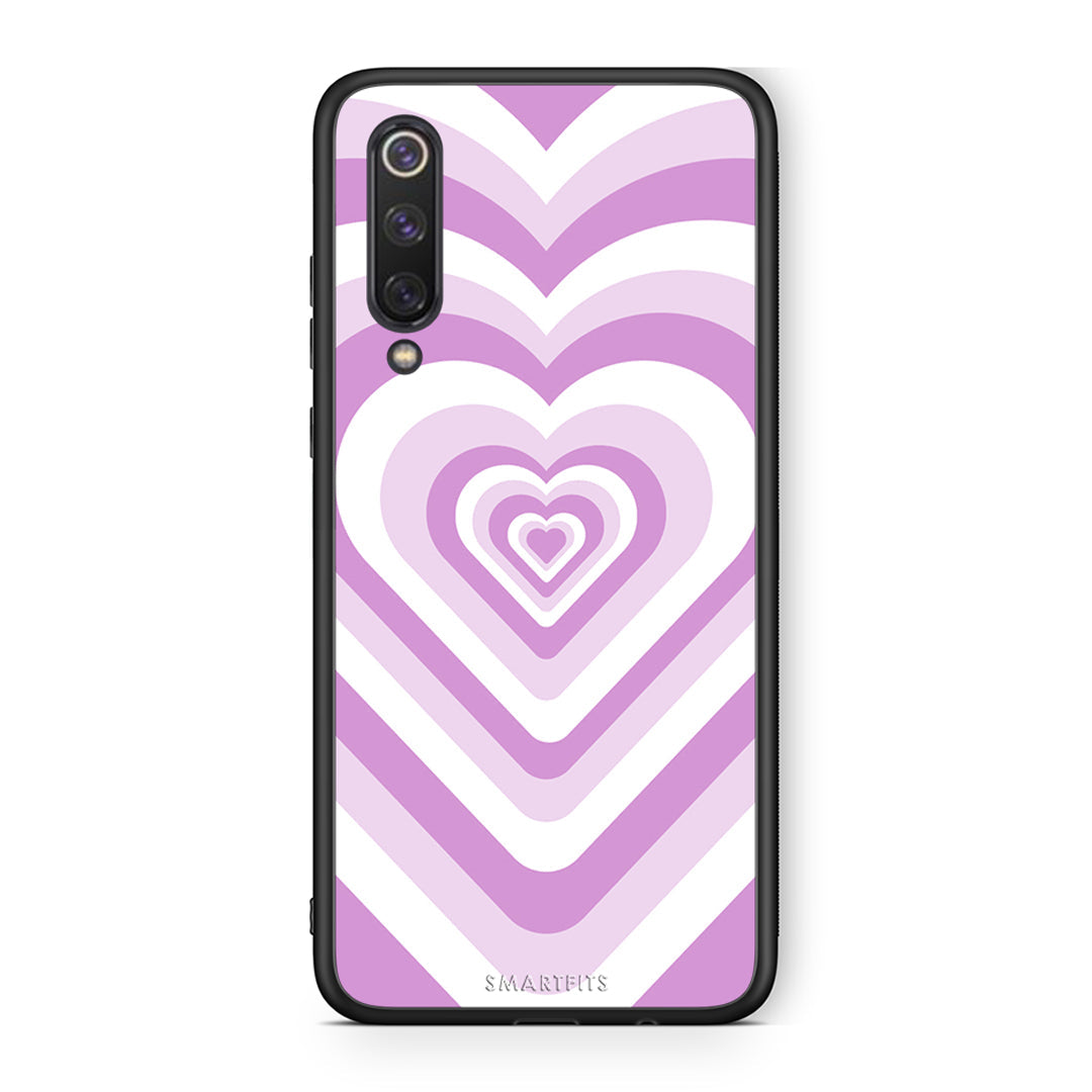 Xiaomi Mi 9 SE Lilac Hearts θήκη από τη Smartfits με σχέδιο στο πίσω μέρος και μαύρο περίβλημα | Smartphone case with colorful back and black bezels by Smartfits