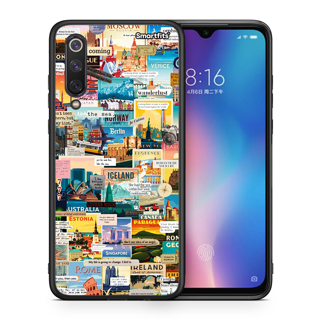 Θήκη Xiaomi Mi 9 SE Live To Travel από τη Smartfits με σχέδιο στο πίσω μέρος και μαύρο περίβλημα | Xiaomi Mi 9 SE Live To Travel case with colorful back and black bezels