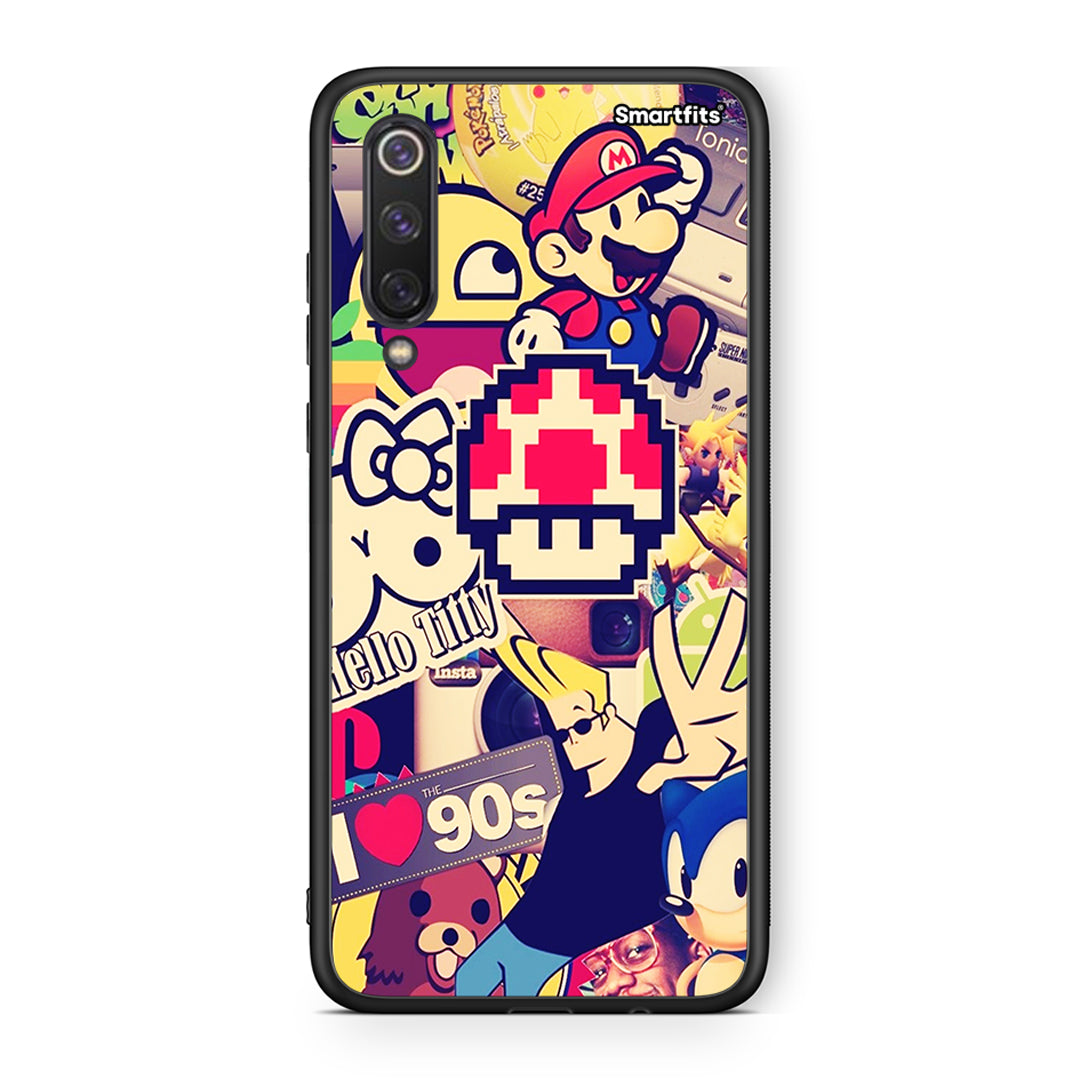 Xiaomi Mi 9 SE Love The 90s θήκη από τη Smartfits με σχέδιο στο πίσω μέρος και μαύρο περίβλημα | Smartphone case with colorful back and black bezels by Smartfits