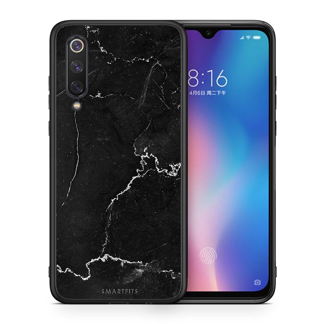 Θήκη Xiaomi Mi 9 SE Marble Black από τη Smartfits με σχέδιο στο πίσω μέρος και μαύρο περίβλημα | Xiaomi Mi 9 SE Marble Black case with colorful back and black bezels