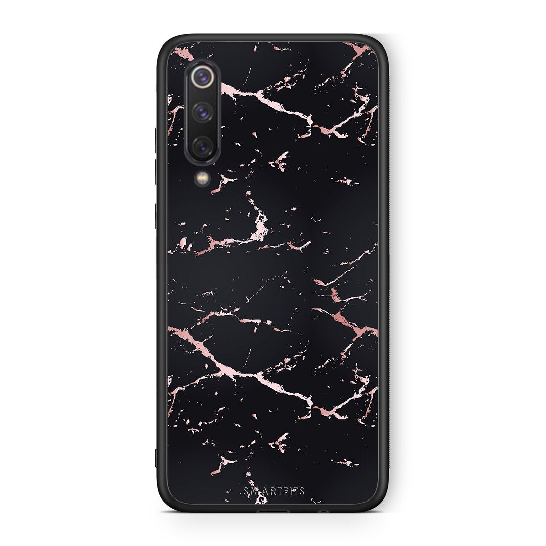 4 - Xiaomi Mi 9 SE  Black Rosegold Marble case, cover, bumper
