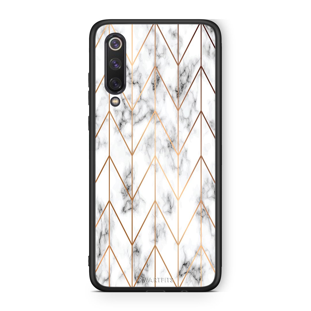 44 - Xiaomi Mi 9 SE  Gold Geometric Marble case, cover, bumper