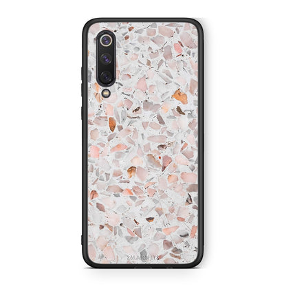 Xiaomi Mi 9 SE Marble Terrazzo θήκη από τη Smartfits με σχέδιο στο πίσω μέρος και μαύρο περίβλημα | Smartphone case with colorful back and black bezels by Smartfits