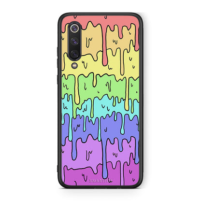 Xiaomi Mi 9 SE Melting Rainbow θήκη από τη Smartfits με σχέδιο στο πίσω μέρος και μαύρο περίβλημα | Smartphone case with colorful back and black bezels by Smartfits