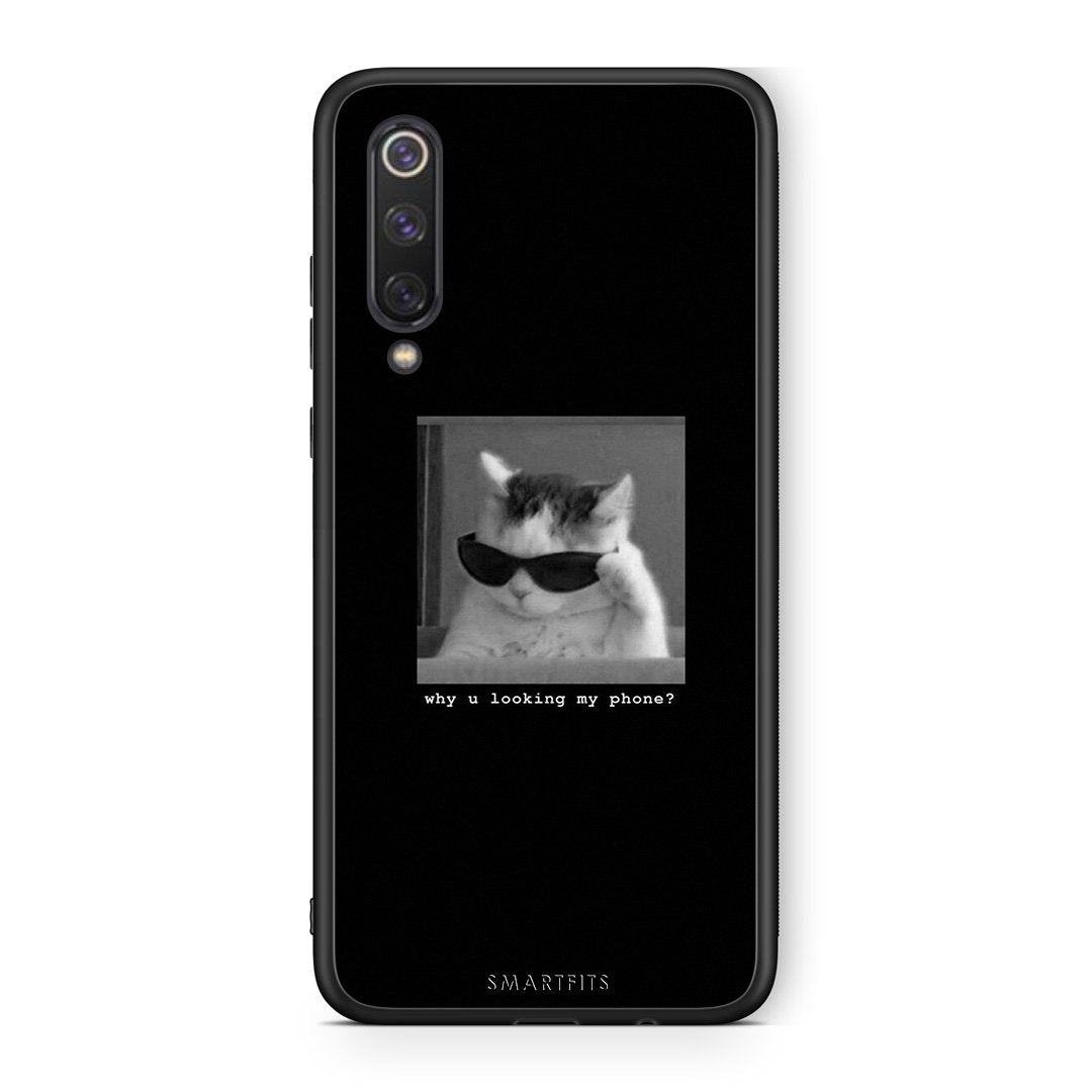 Xiaomi Mi 9 SE Meme Cat θήκη από τη Smartfits με σχέδιο στο πίσω μέρος και μαύρο περίβλημα | Smartphone case with colorful back and black bezels by Smartfits
