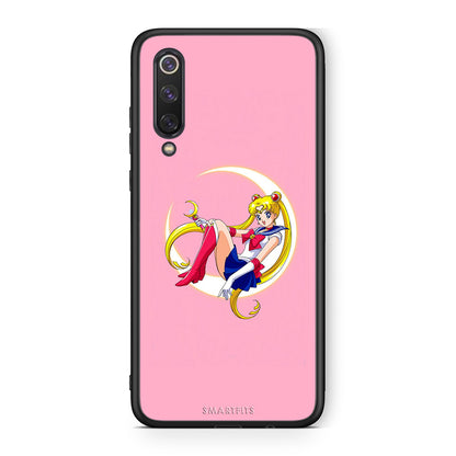 Xiaomi Mi 9 SE Moon Girl θήκη από τη Smartfits με σχέδιο στο πίσω μέρος και μαύρο περίβλημα | Smartphone case with colorful back and black bezels by Smartfits