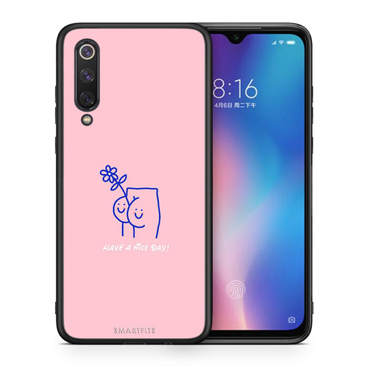 Θήκη Xiaomi Mi 9 SE Nice Day από τη Smartfits με σχέδιο στο πίσω μέρος και μαύρο περίβλημα | Xiaomi Mi 9 SE Nice Day case with colorful back and black bezels
