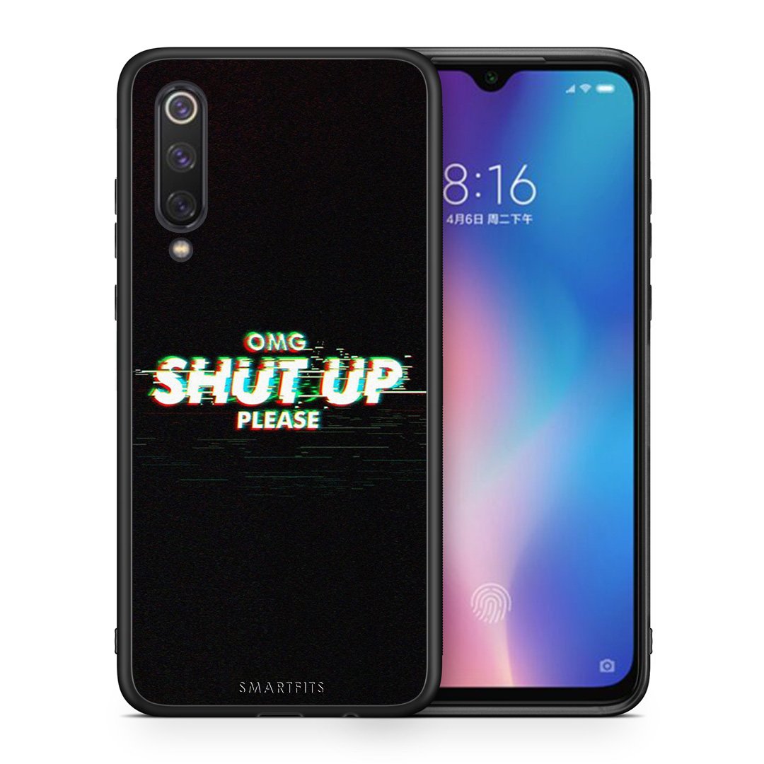 Θήκη Xiaomi Mi 9 SE OMG ShutUp από τη Smartfits με σχέδιο στο πίσω μέρος και μαύρο περίβλημα | Xiaomi Mi 9 SE OMG ShutUp case with colorful back and black bezels