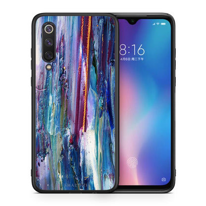 Θήκη Xiaomi Mi 9 SE Winter Paint από τη Smartfits με σχέδιο στο πίσω μέρος και μαύρο περίβλημα | Xiaomi Mi 9 SE Winter Paint case with colorful back and black bezels