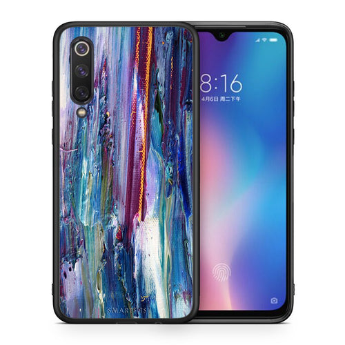 Θήκη Xiaomi Mi 9 SE Winter Paint από τη Smartfits με σχέδιο στο πίσω μέρος και μαύρο περίβλημα | Xiaomi Mi 9 SE Winter Paint case with colorful back and black bezels
