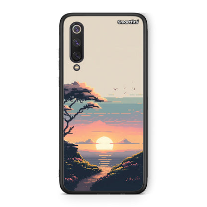 Xiaomi Mi 9 SE Pixel Sunset Θήκη από τη Smartfits με σχέδιο στο πίσω μέρος και μαύρο περίβλημα | Smartphone case with colorful back and black bezels by Smartfits