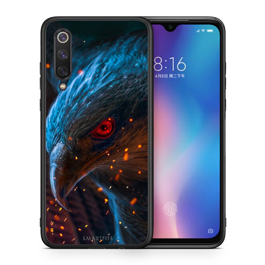 Θήκη Xiaomi Mi 9 SE Eagle PopArt από τη Smartfits με σχέδιο στο πίσω μέρος και μαύρο περίβλημα | Xiaomi Mi 9 SE Eagle PopArt case with colorful back and black bezels