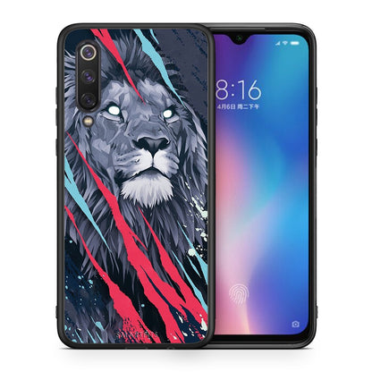 Θήκη Xiaomi Mi 9 SE Lion Designer PopArt από τη Smartfits με σχέδιο στο πίσω μέρος και μαύρο περίβλημα | Xiaomi Mi 9 SE Lion Designer PopArt case with colorful back and black bezels