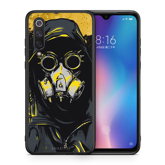 Θήκη Xiaomi Mi 9 SE Mask PopArt από τη Smartfits με σχέδιο στο πίσω μέρος και μαύρο περίβλημα | Xiaomi Mi 9 SE Mask PopArt case with colorful back and black bezels