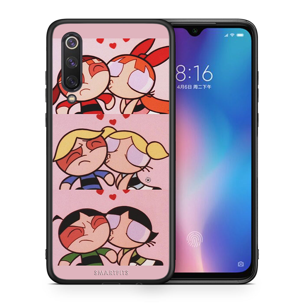 Θήκη Αγίου Βαλεντίνου Xiaomi Mi 9 SE Puff Love από τη Smartfits με σχέδιο στο πίσω μέρος και μαύρο περίβλημα | Xiaomi Mi 9 SE Puff Love case with colorful back and black bezels