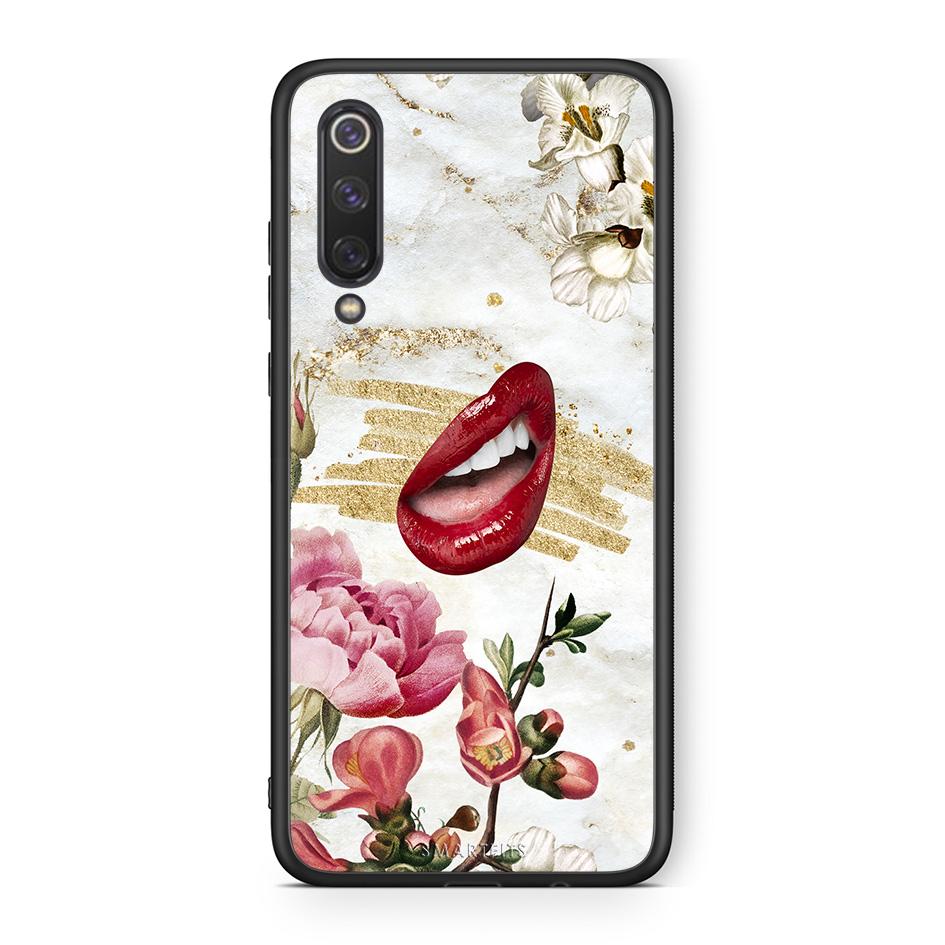 Xiaomi Mi 9 SE Red Lips θήκη από τη Smartfits με σχέδιο στο πίσω μέρος και μαύρο περίβλημα | Smartphone case with colorful back and black bezels by Smartfits