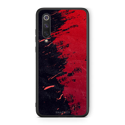 Xiaomi Mi 9 SE Red Paint Θήκη Αγίου Βαλεντίνου από τη Smartfits με σχέδιο στο πίσω μέρος και μαύρο περίβλημα | Smartphone case with colorful back and black bezels by Smartfits