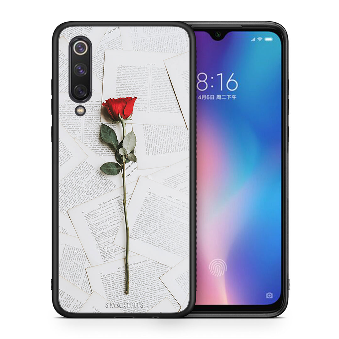 Θήκη Xiaomi Mi 9 SE Red Rose από τη Smartfits με σχέδιο στο πίσω μέρος και μαύρο περίβλημα | Xiaomi Mi 9 SE Red Rose case with colorful back and black bezels