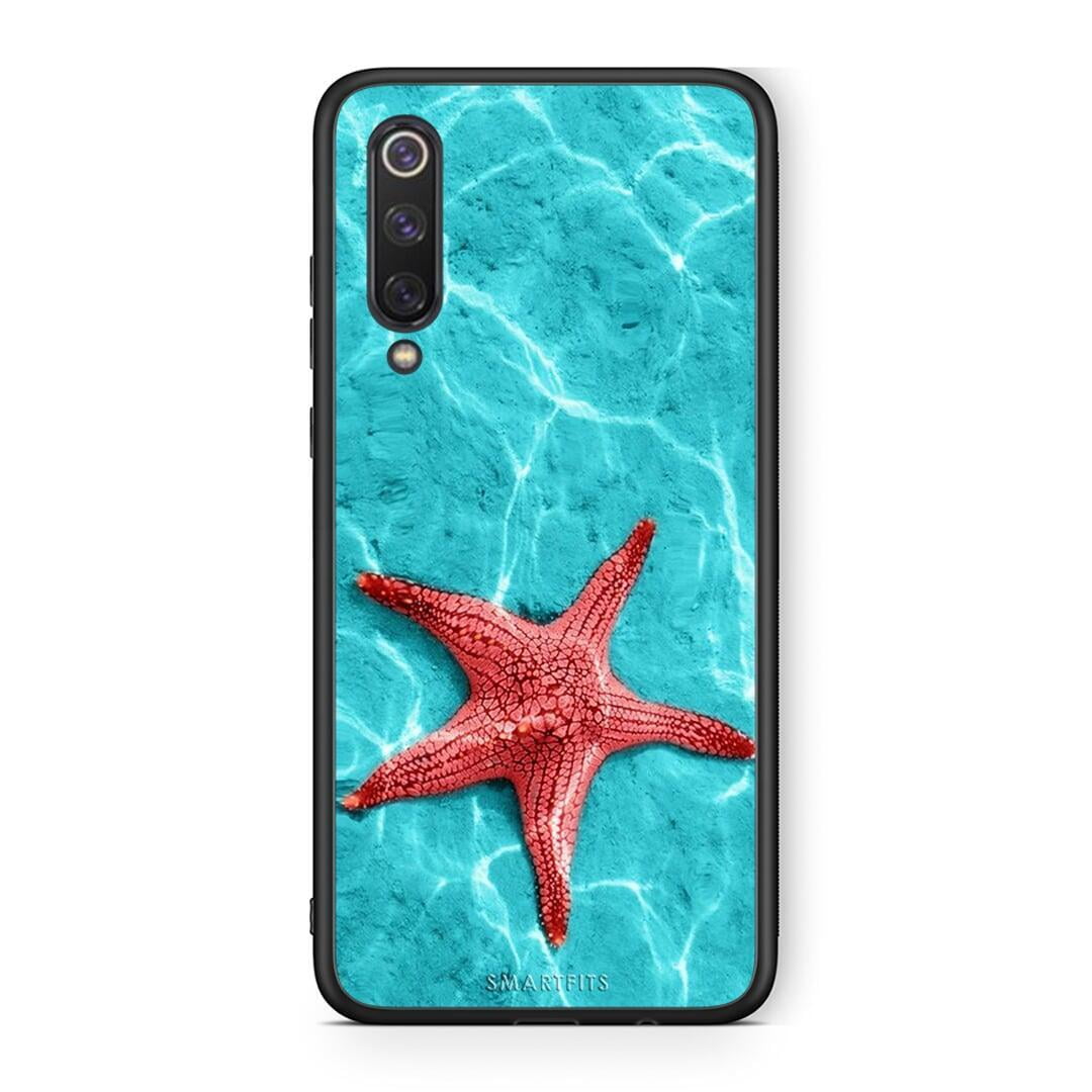 Xiaomi Mi 9 SE Red Starfish Θήκη από τη Smartfits με σχέδιο στο πίσω μέρος και μαύρο περίβλημα | Smartphone case with colorful back and black bezels by Smartfits