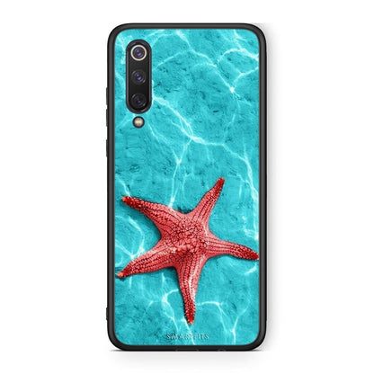 Xiaomi Mi 9 SE Red Starfish Θήκη από τη Smartfits με σχέδιο στο πίσω μέρος και μαύρο περίβλημα | Smartphone case with colorful back and black bezels by Smartfits