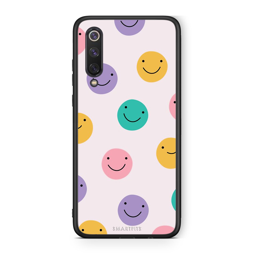 Xiaomi Mi 9 SE Smiley Faces θήκη από τη Smartfits με σχέδιο στο πίσω μέρος και μαύρο περίβλημα | Smartphone case with colorful back and black bezels by Smartfits