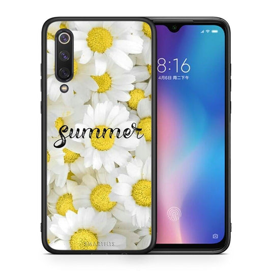 Θήκη Xiaomi Mi 9 SE Summer Daisies από τη Smartfits με σχέδιο στο πίσω μέρος και μαύρο περίβλημα | Xiaomi Mi 9 SE Summer Daisies case with colorful back and black bezels