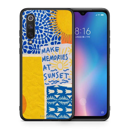 Θήκη Xiaomi Mi 9 SE Sunset Memories από τη Smartfits με σχέδιο στο πίσω μέρος και μαύρο περίβλημα | Xiaomi Mi 9 SE Sunset Memories case with colorful back and black bezels
