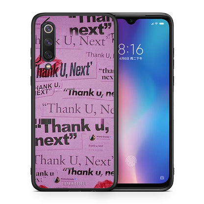 Θήκη Αγίου Βαλεντίνου Xiaomi Mi 9 SE Thank You Next από τη Smartfits με σχέδιο στο πίσω μέρος και μαύρο περίβλημα | Xiaomi Mi 9 SE Thank You Next case with colorful back and black bezels