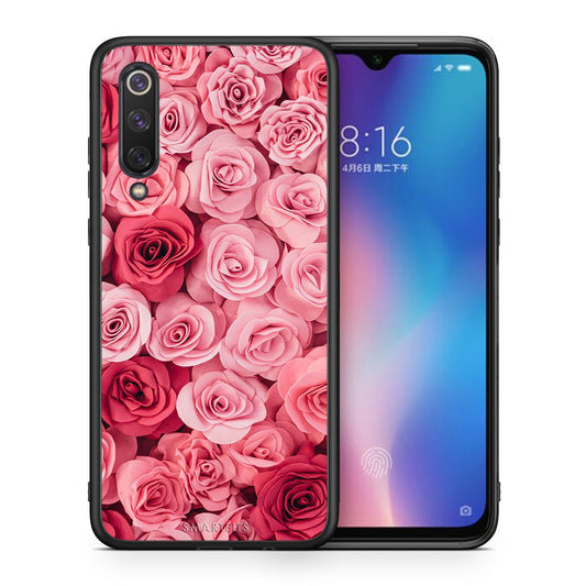 Θήκη Xiaomi Mi 9 SE RoseGarden Valentine από τη Smartfits με σχέδιο στο πίσω μέρος και μαύρο περίβλημα | Xiaomi Mi 9 SE RoseGarden Valentine case with colorful back and black bezels