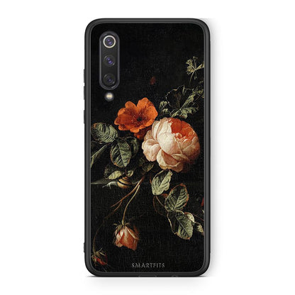 Xiaomi Mi 9 SE Vintage Roses θήκη από τη Smartfits με σχέδιο στο πίσω μέρος και μαύρο περίβλημα | Smartphone case with colorful back and black bezels by Smartfits