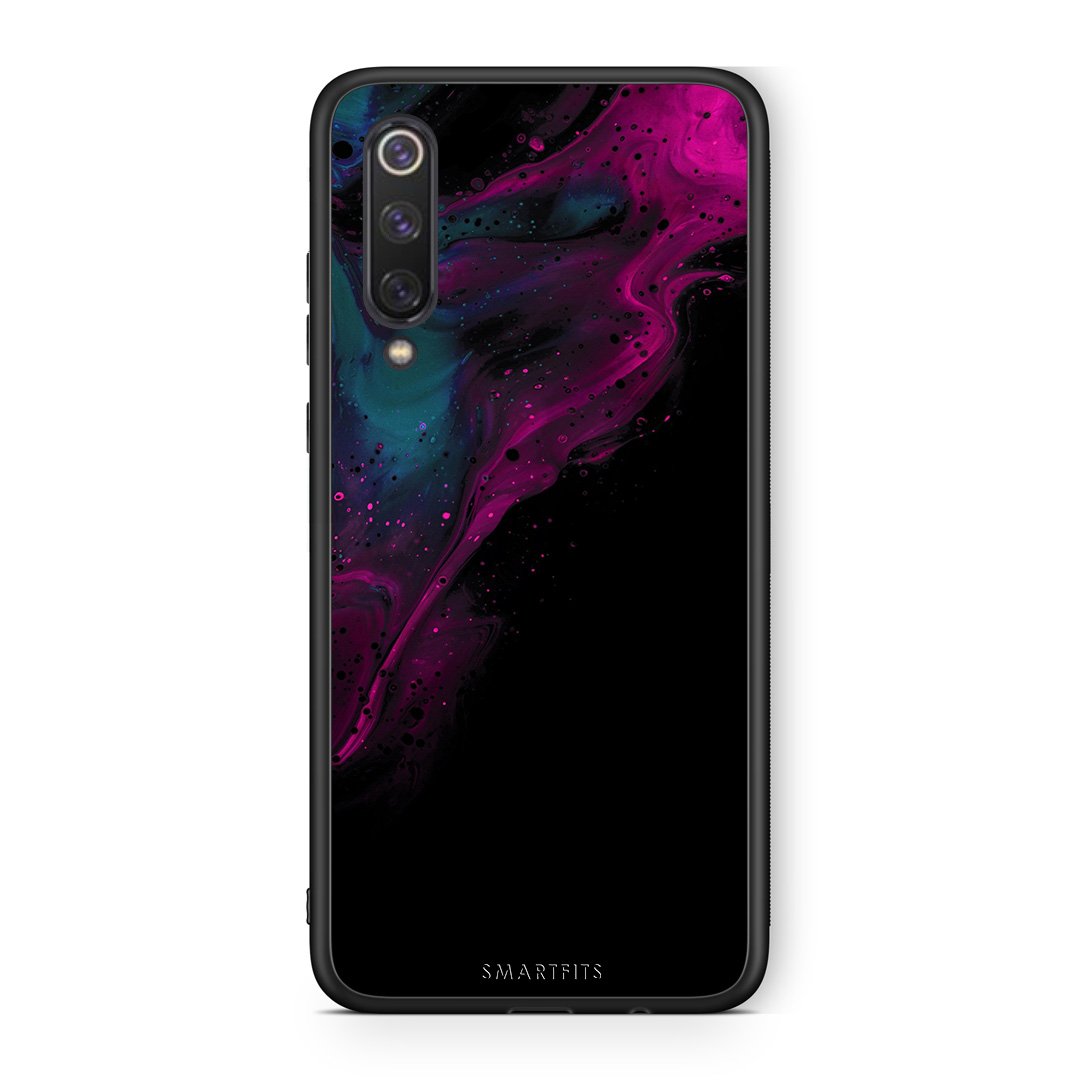 4 - Xiaomi Mi 9 SE Pink Black Watercolor case, cover, bumper