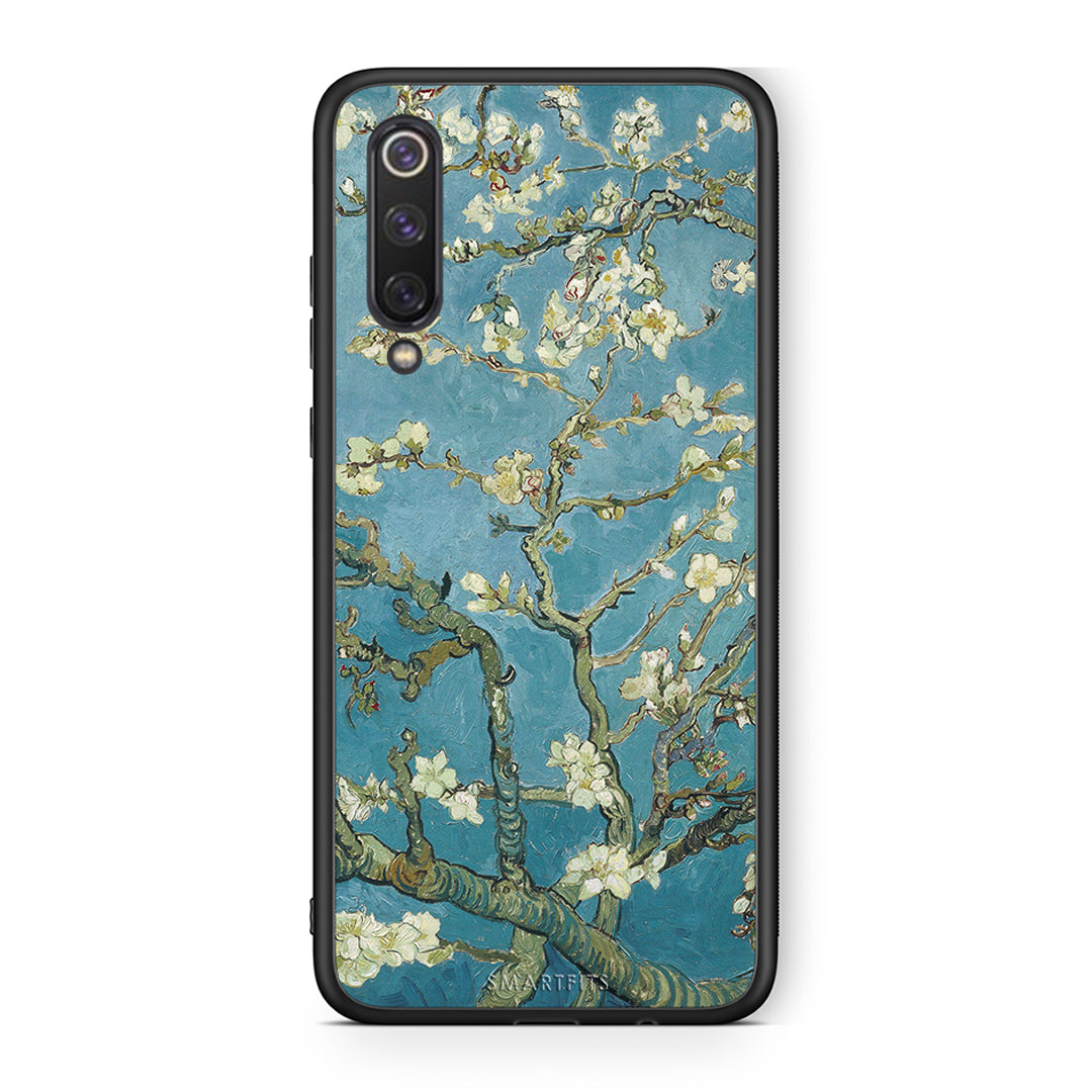 Xiaomi Mi 9 SE White Blossoms θήκη από τη Smartfits με σχέδιο στο πίσω μέρος και μαύρο περίβλημα | Smartphone case with colorful back and black bezels by Smartfits