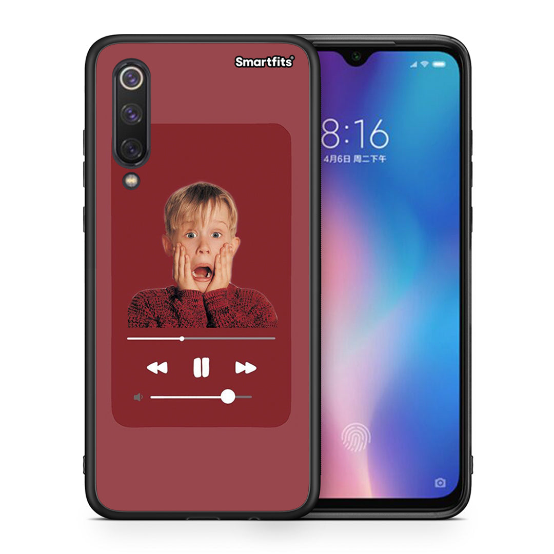 Θήκη Xiaomi Mi 9 SE Xmas Alone Music από τη Smartfits με σχέδιο στο πίσω μέρος και μαύρο περίβλημα | Xiaomi Mi 9 SE Xmas Alone Music case with colorful back and black bezels