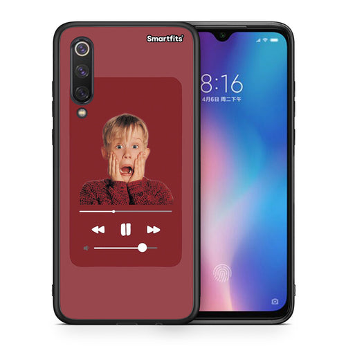 Θήκη Xiaomi Mi 9 SE Xmas Alone Music από τη Smartfits με σχέδιο στο πίσω μέρος και μαύρο περίβλημα | Xiaomi Mi 9 SE Xmas Alone Music case with colorful back and black bezels