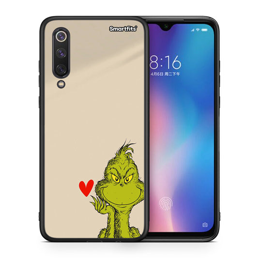 Θήκη Xiaomi Mi 9 SE Xmas Grinch από τη Smartfits με σχέδιο στο πίσω μέρος και μαύρο περίβλημα | Xiaomi Mi 9 SE Xmas Grinch case with colorful back and black bezels