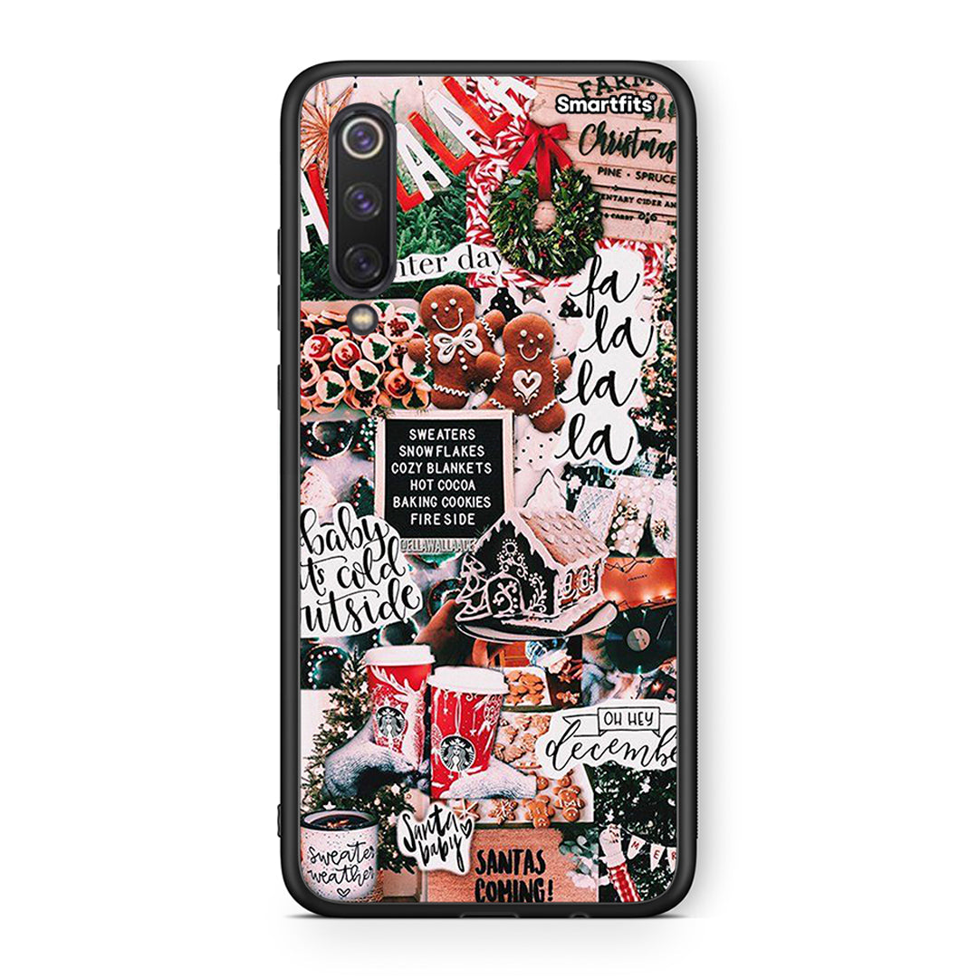 Xiaomi Mi 9 SE Xmas Habbits θήκη από τη Smartfits με σχέδιο στο πίσω μέρος και μαύρο περίβλημα | Smartphone case with colorful back and black bezels by Smartfits