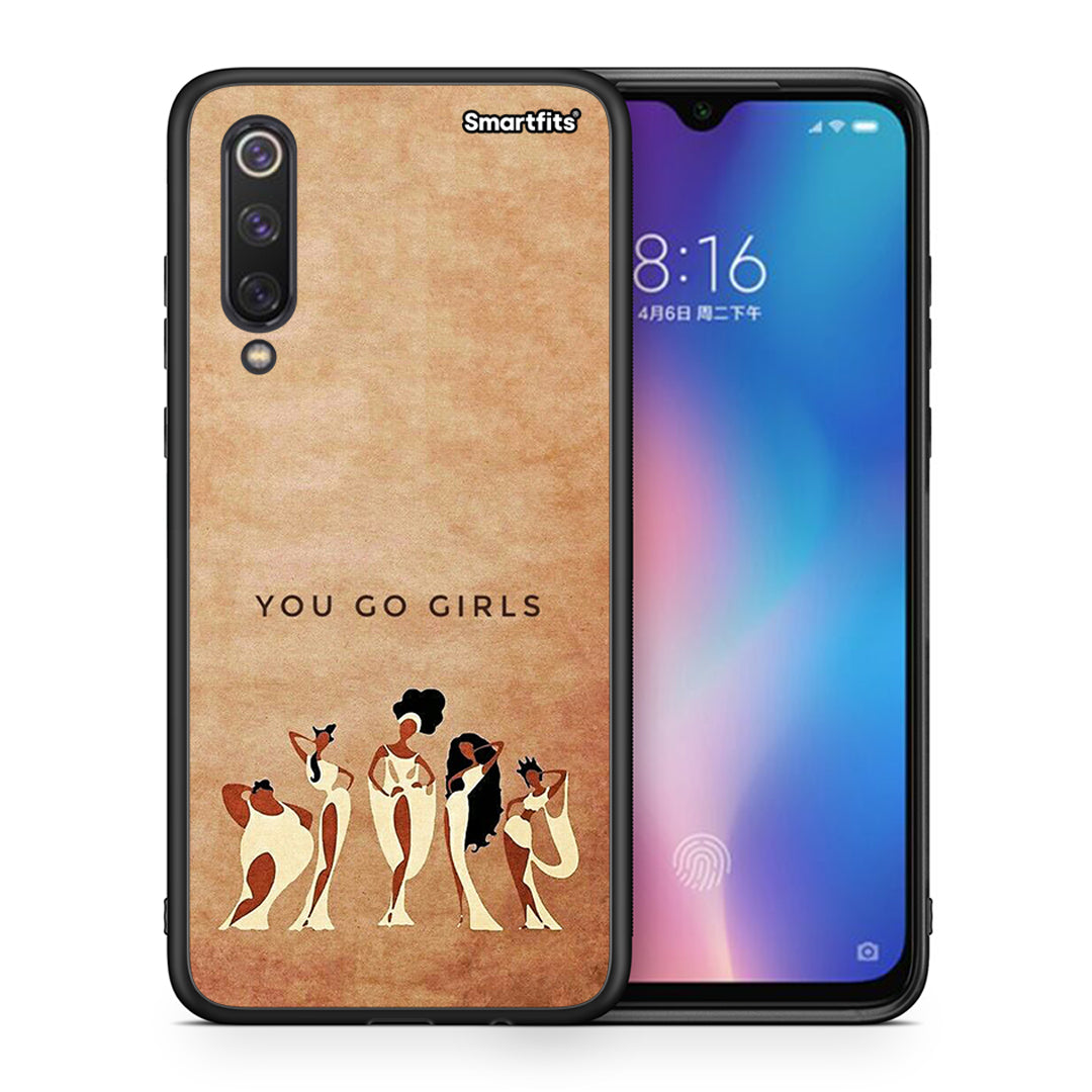 Θήκη Xiaomi Mi 9 SE You Go Girl από τη Smartfits με σχέδιο στο πίσω μέρος και μαύρο περίβλημα | Xiaomi Mi 9 SE You Go Girl case with colorful back and black bezels