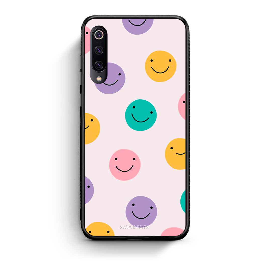 Xiaomi Mi 9 Smiley Faces θήκη από τη Smartfits με σχέδιο στο πίσω μέρος και μαύρο περίβλημα | Smartphone case with colorful back and black bezels by Smartfits
