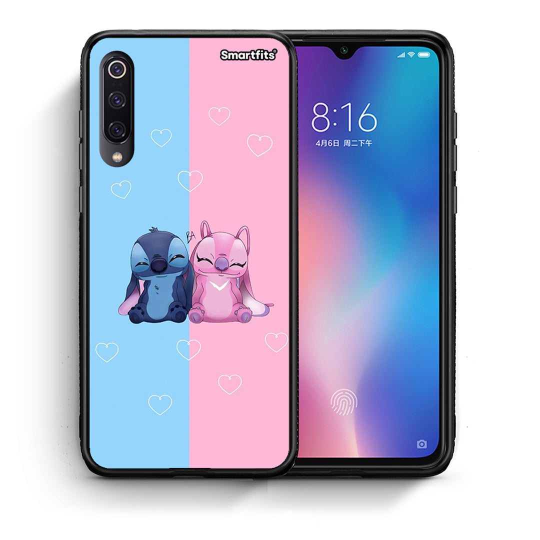 Θήκη Xiaomi Mi 9 Stitch And Angel από τη Smartfits με σχέδιο στο πίσω μέρος και μαύρο περίβλημα | Xiaomi Mi 9 Stitch And Angel case with colorful back and black bezels