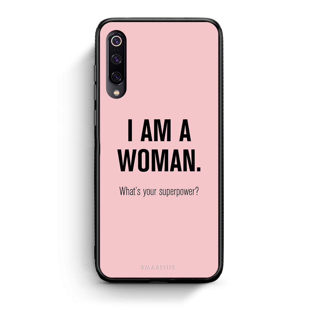 Xiaomi Mi 9 Superpower Woman θήκη από τη Smartfits με σχέδιο στο πίσω μέρος και μαύρο περίβλημα | Smartphone case with colorful back and black bezels by Smartfits