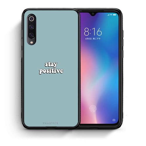 Θήκη Xiaomi Mi 9 Positive Text από τη Smartfits με σχέδιο στο πίσω μέρος και μαύρο περίβλημα | Xiaomi Mi 9 Positive Text case with colorful back and black bezels