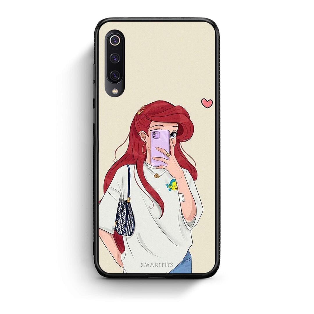 Xiaomi Mi 9 Walking Mermaid Θήκη από τη Smartfits με σχέδιο στο πίσω μέρος και μαύρο περίβλημα | Smartphone case with colorful back and black bezels by Smartfits
