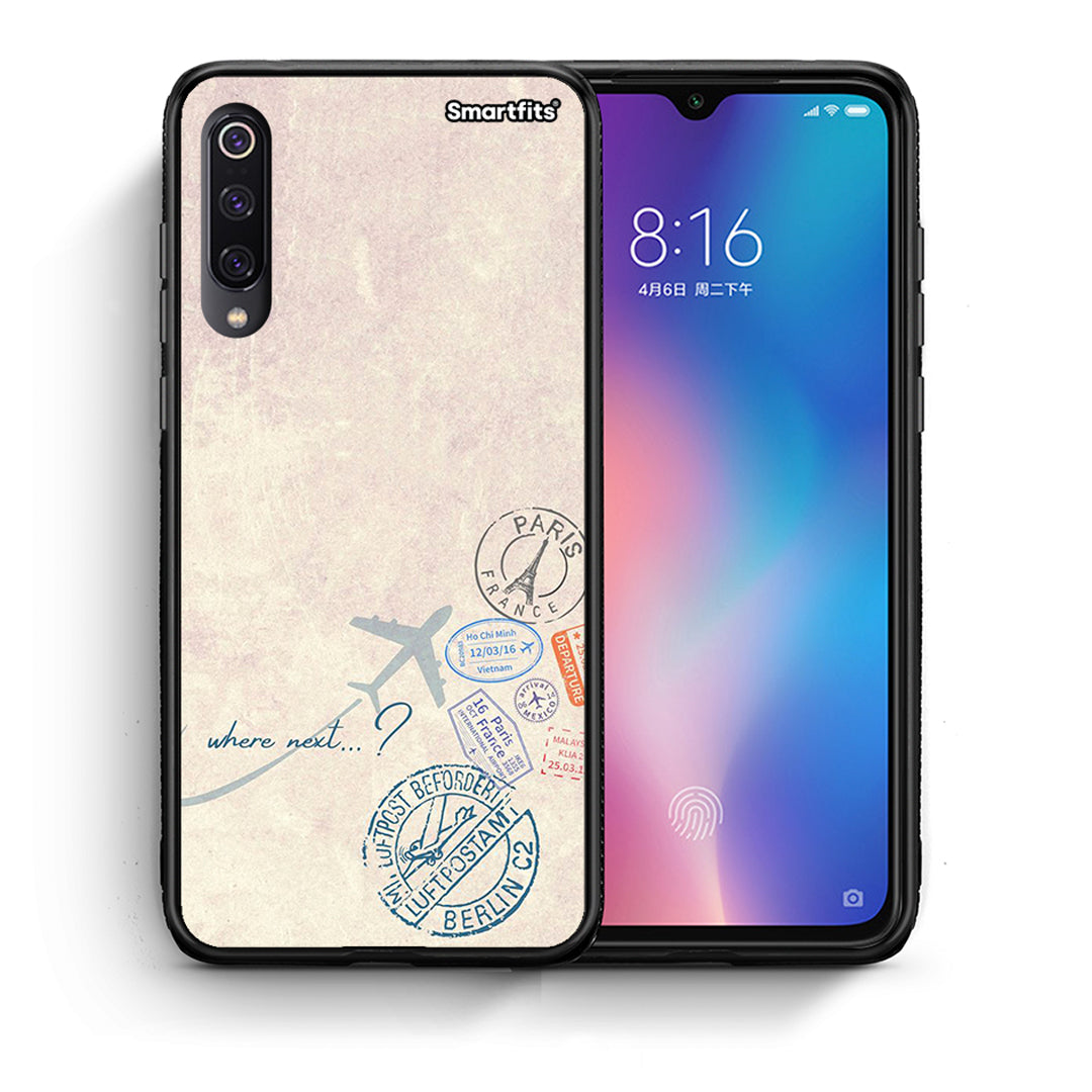 Θήκη Xiaomi Mi 9 Where Next από τη Smartfits με σχέδιο στο πίσω μέρος και μαύρο περίβλημα | Xiaomi Mi 9 Where Next case with colorful back and black bezels