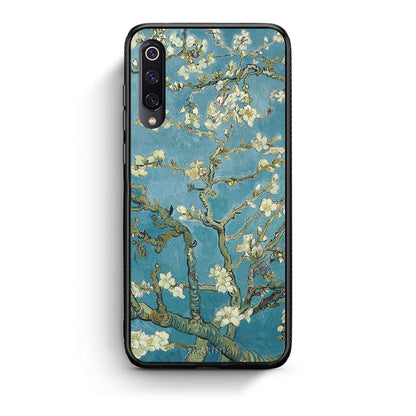 Xiaomi Mi 9 White Blossoms θήκη από τη Smartfits με σχέδιο στο πίσω μέρος και μαύρο περίβλημα | Smartphone case with colorful back and black bezels by Smartfits