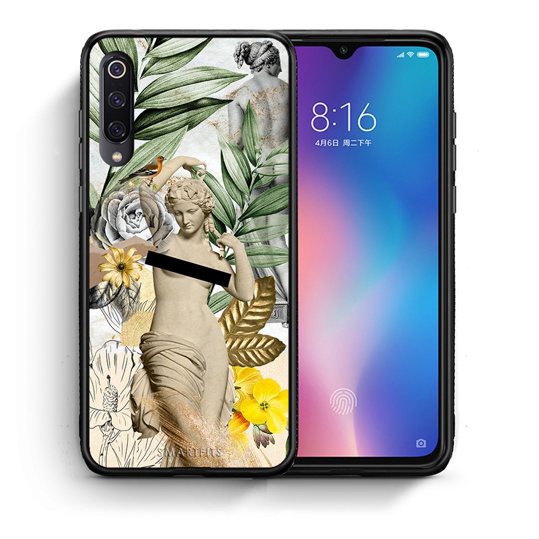 Θήκη Xiaomi Mi 9 Woman Statue από τη Smartfits με σχέδιο στο πίσω μέρος και μαύρο περίβλημα | Xiaomi Mi 9 Woman Statue case with colorful back and black bezels