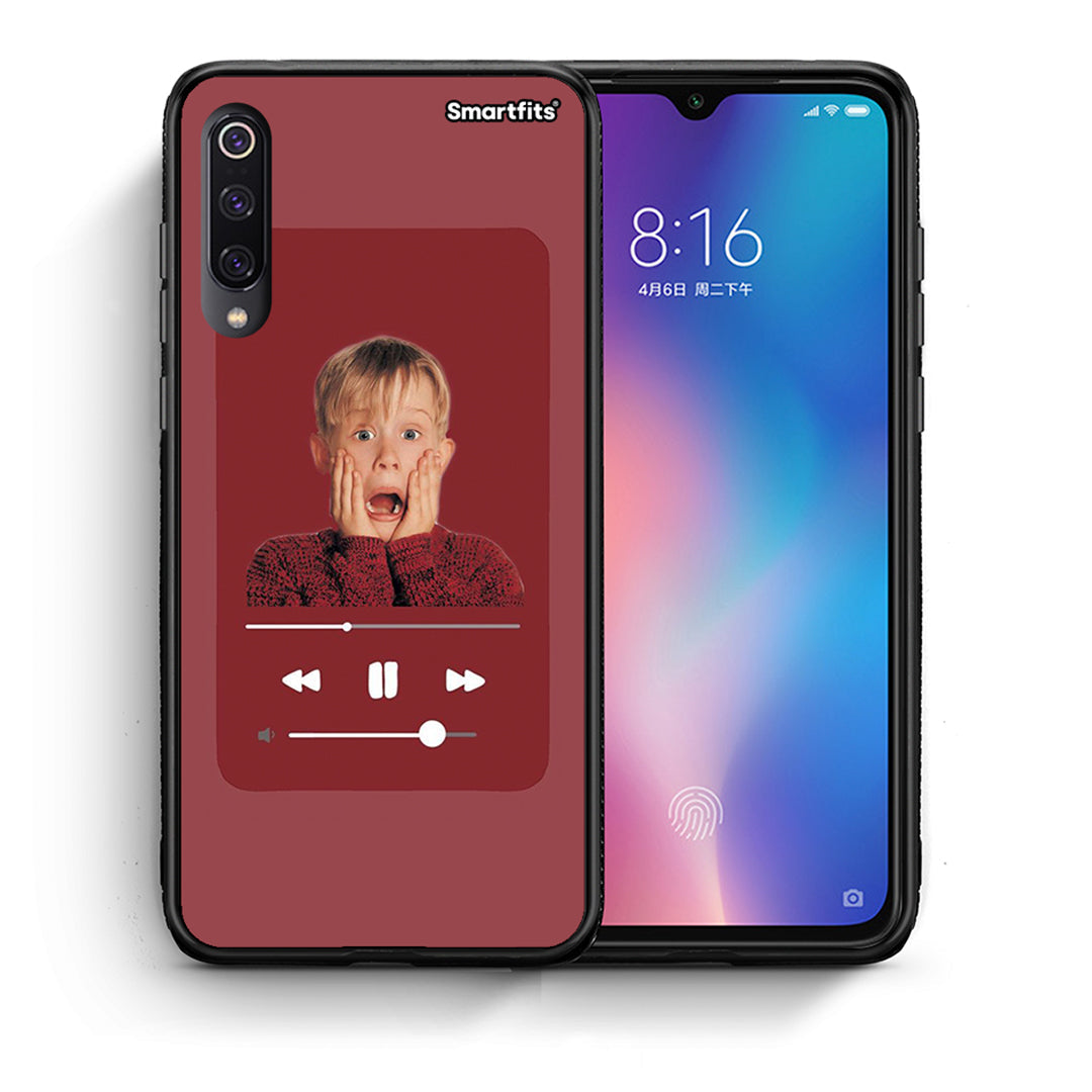 Θήκη Xiaomi Mi 9 Xmas Alone Music από τη Smartfits με σχέδιο στο πίσω μέρος και μαύρο περίβλημα | Xiaomi Mi 9 Xmas Alone Music case with colorful back and black bezels