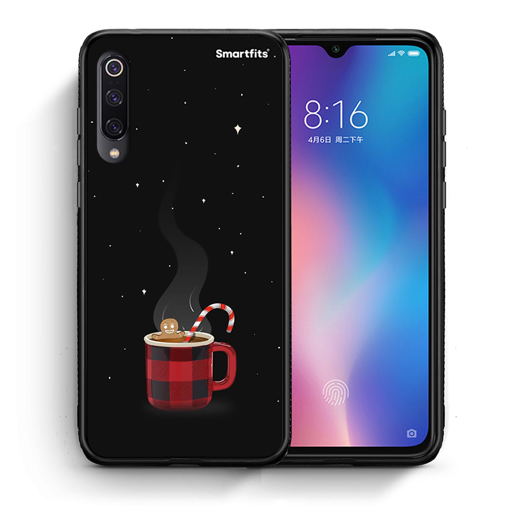 Θήκη Xiaomi Mi 9 Xmas Bathing από τη Smartfits με σχέδιο στο πίσω μέρος και μαύρο περίβλημα | Xiaomi Mi 9 Xmas Bathing case with colorful back and black bezels