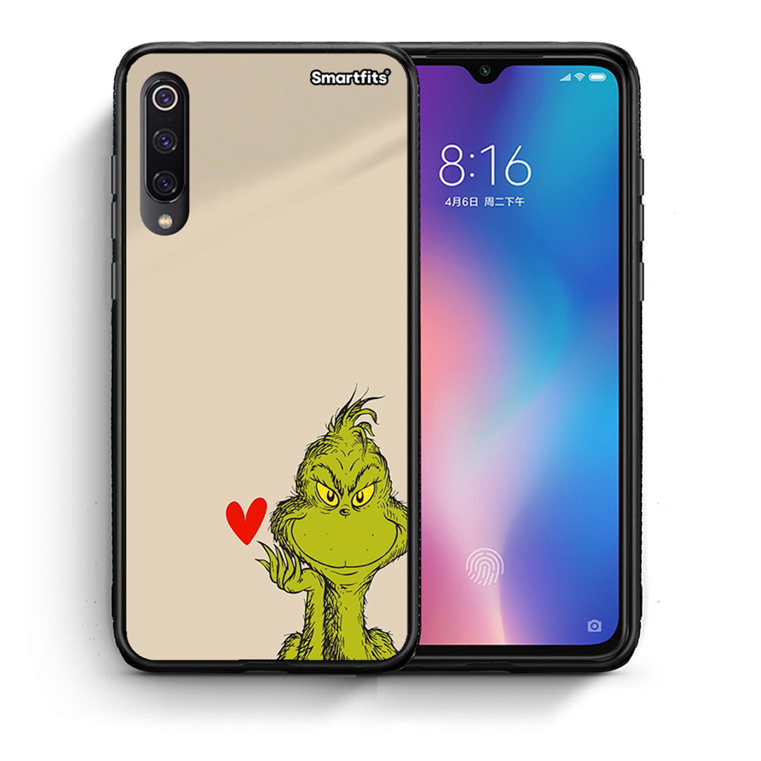 Θήκη Xiaomi Mi 9 Xmas Grinch από τη Smartfits με σχέδιο στο πίσω μέρος και μαύρο περίβλημα | Xiaomi Mi 9 Xmas Grinch case with colorful back and black bezels
