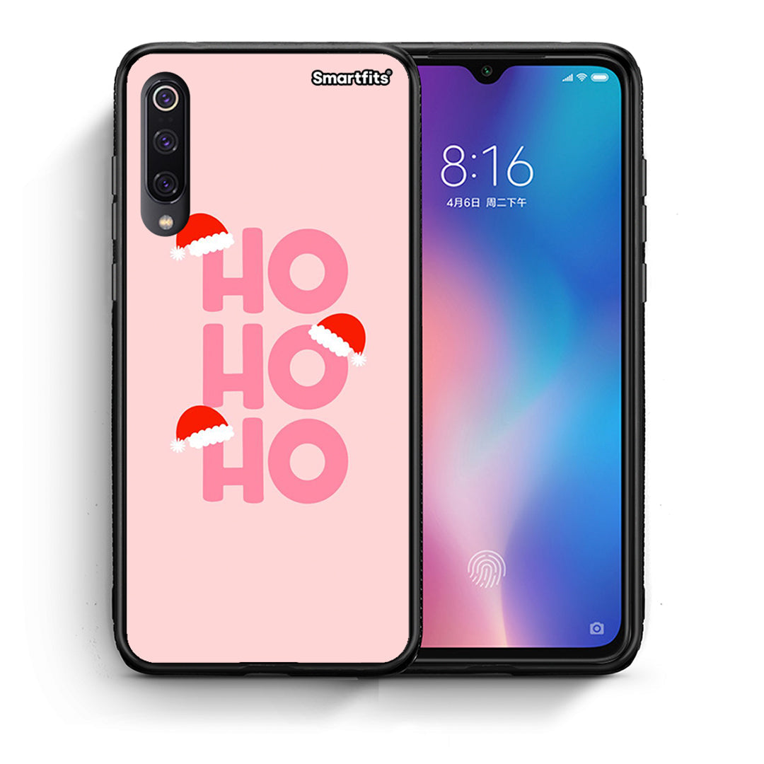 Θήκη Xiaomi Mi 9 Xmas Ho Ho Ho από τη Smartfits με σχέδιο στο πίσω μέρος και μαύρο περίβλημα | Xiaomi Mi 9 Xmas Ho Ho Ho case with colorful back and black bezels