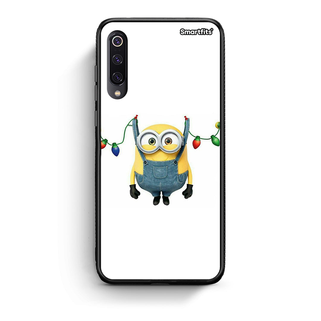 Xiaomi Mi 9 Xmas Minion Lights θήκη από τη Smartfits με σχέδιο στο πίσω μέρος και μαύρο περίβλημα | Smartphone case with colorful back and black bezels by Smartfits